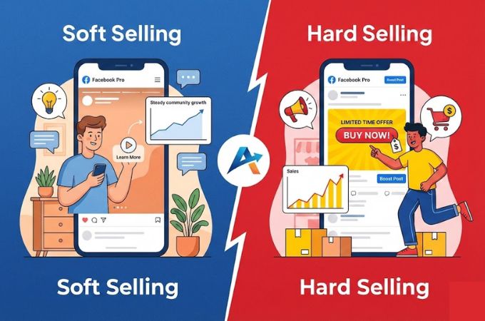 Strategi Soft Selling vs Hard Selling di Facebook Pro untuk Promosi Produk Afiliasi