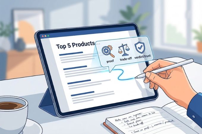 Cara Menyisipkan Opini Pribadi yang Kuat di Artikel Listicle Produk (Tanpa Terdengar Jualan)