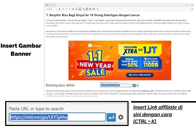 implementasi ke blog