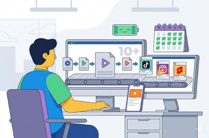 Cara Post 10+ Konten Video Sehari Tanpa Burnout